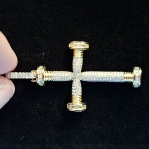 Gold and Silver Cross Pendant